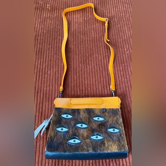 Min & Mon Handbags - Min & Mon Vali Crossbody Leather Bag/ Cowhide front with Eyes